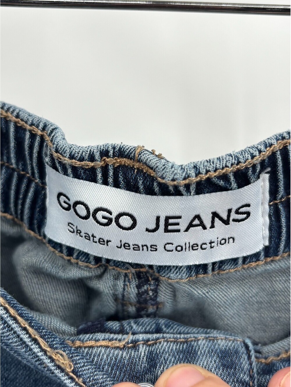 Gogo Jeans Women Skater Jeans Collection Blue Denim Cargo Pockets Wide Leg Sz 22 - Picture 5 of 7